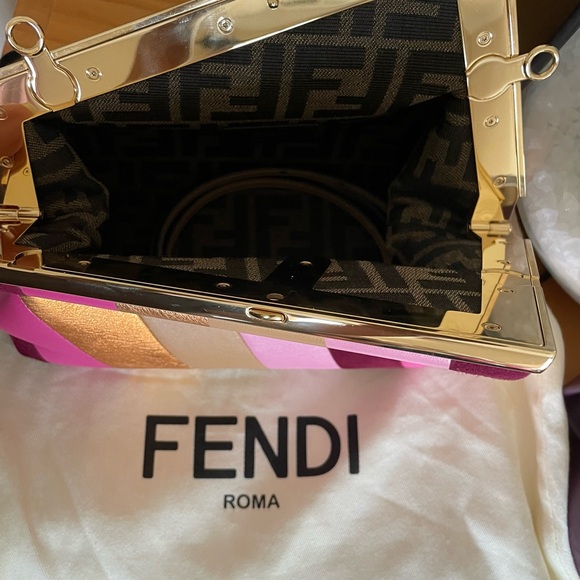 XSOLDX Fendi First Small Multicolor Stripe Leather & Suede Bag - Picture 10 of 10